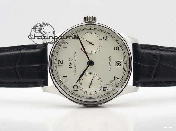 MIROTIME 0125 Bold Portuguese Real PR IW500704 ZF 1:1 Best Edition On Black Leather Strap A 7374